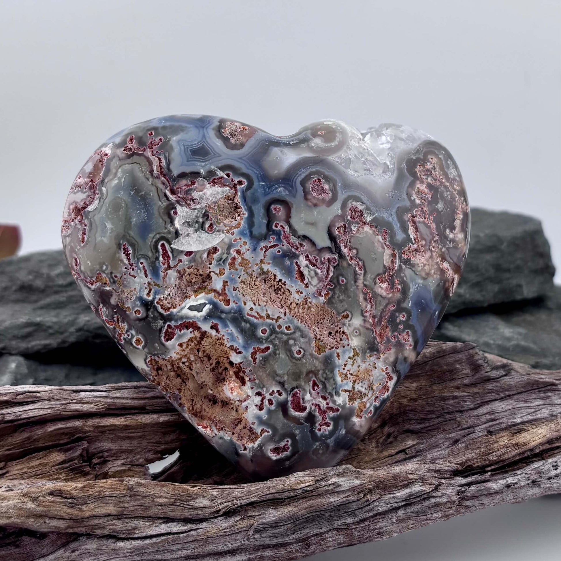 Brazilian Banded Druzy Agate Heart