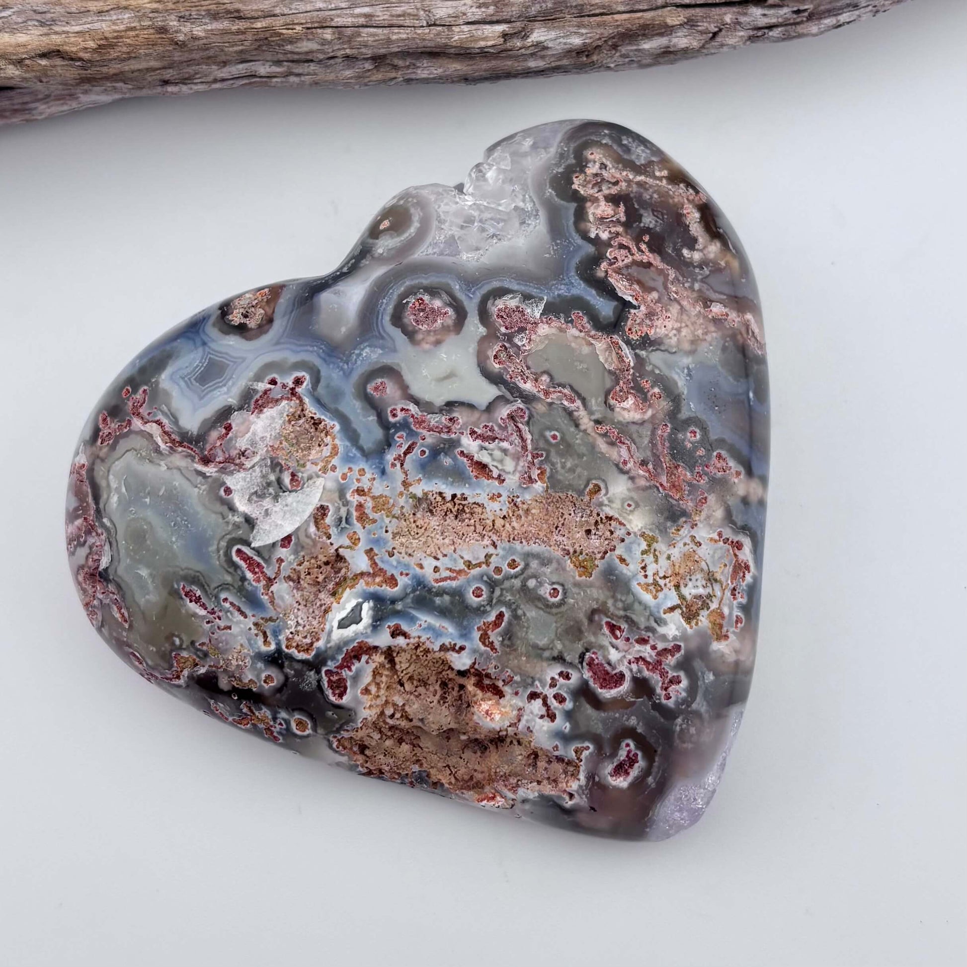 Brazilian Banded Druzy Agate Heart