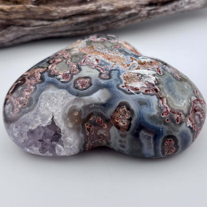Brazilian Banded Druzy Agate Heart