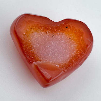Unique Banded Carnelian Druzy Heart - 20 grams / 3.5 cms