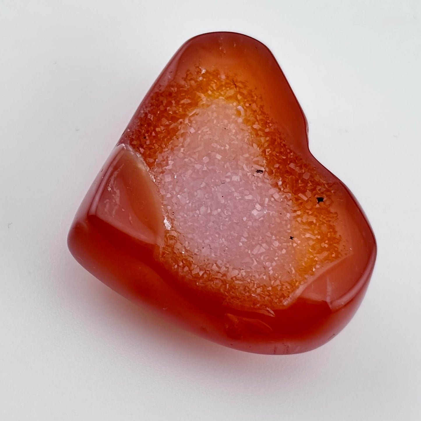 Unique Banded Carnelian Druzy Heart - 20 grams / 3.5 cms