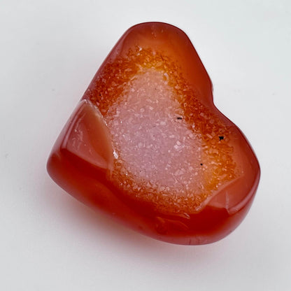 Unique Banded Carnelian Druzy Heart - 20 grams / 3.5 cms