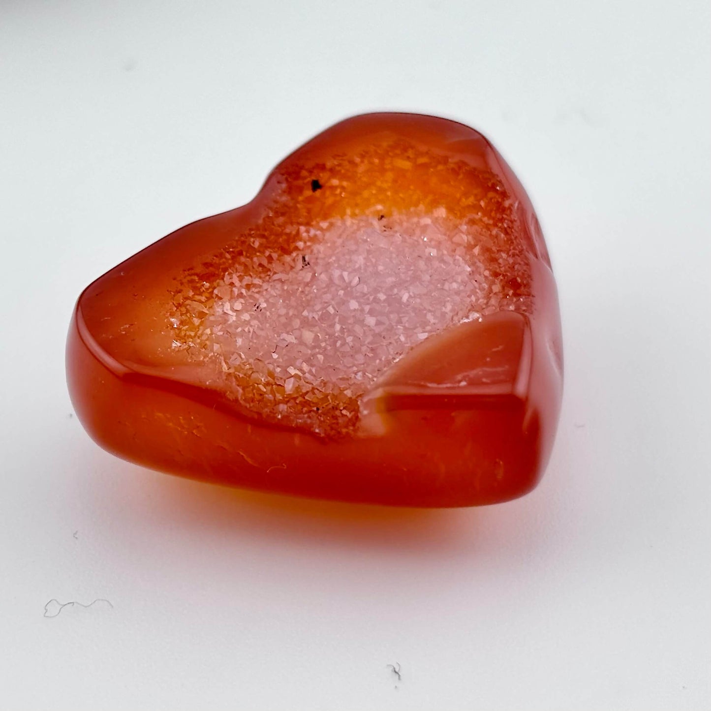 Unique Banded Carnelian Druzy Heart - 20 grams / 3.5 cms