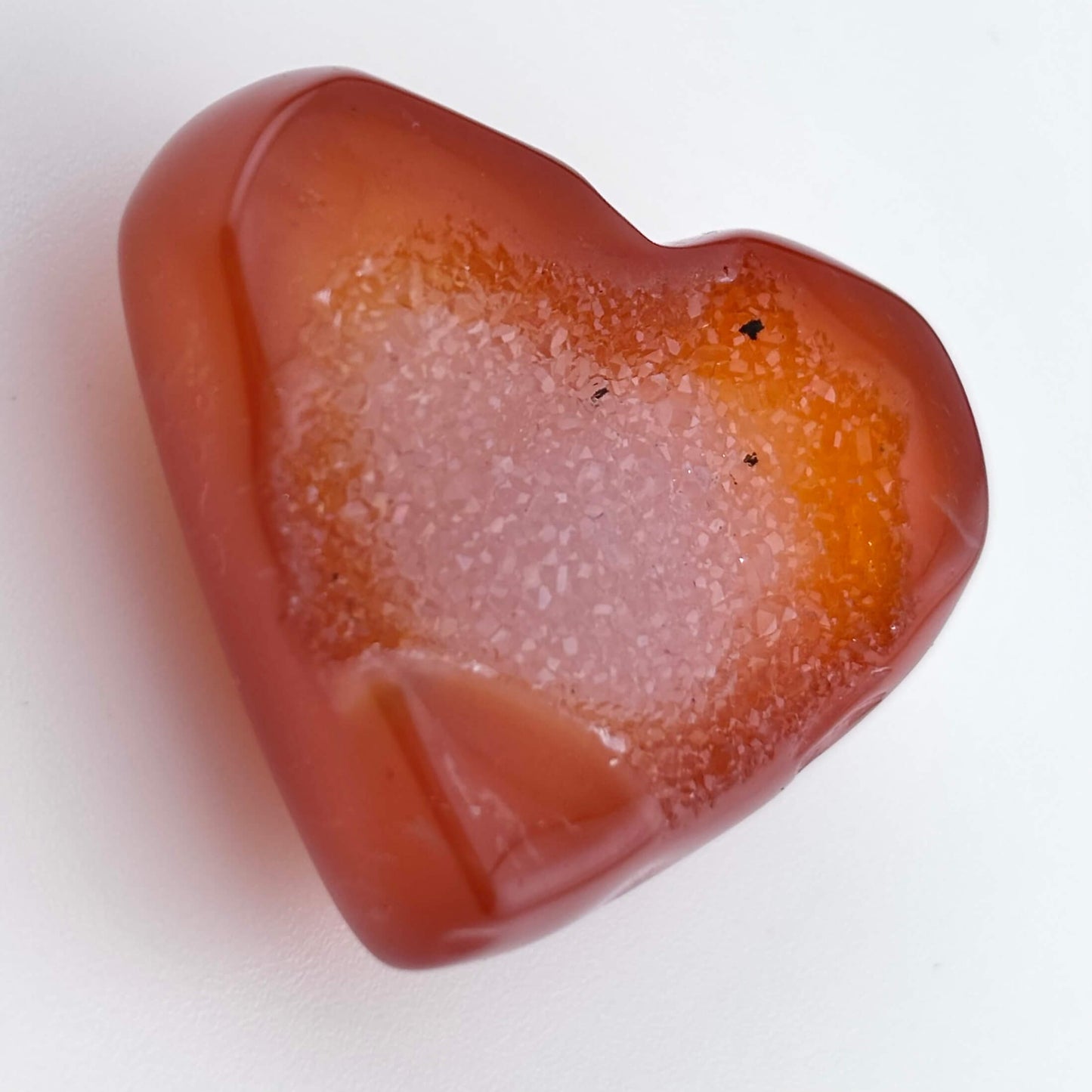 Unique Banded Carnelian Druzy Heart - 20 grams / 3.5 cms