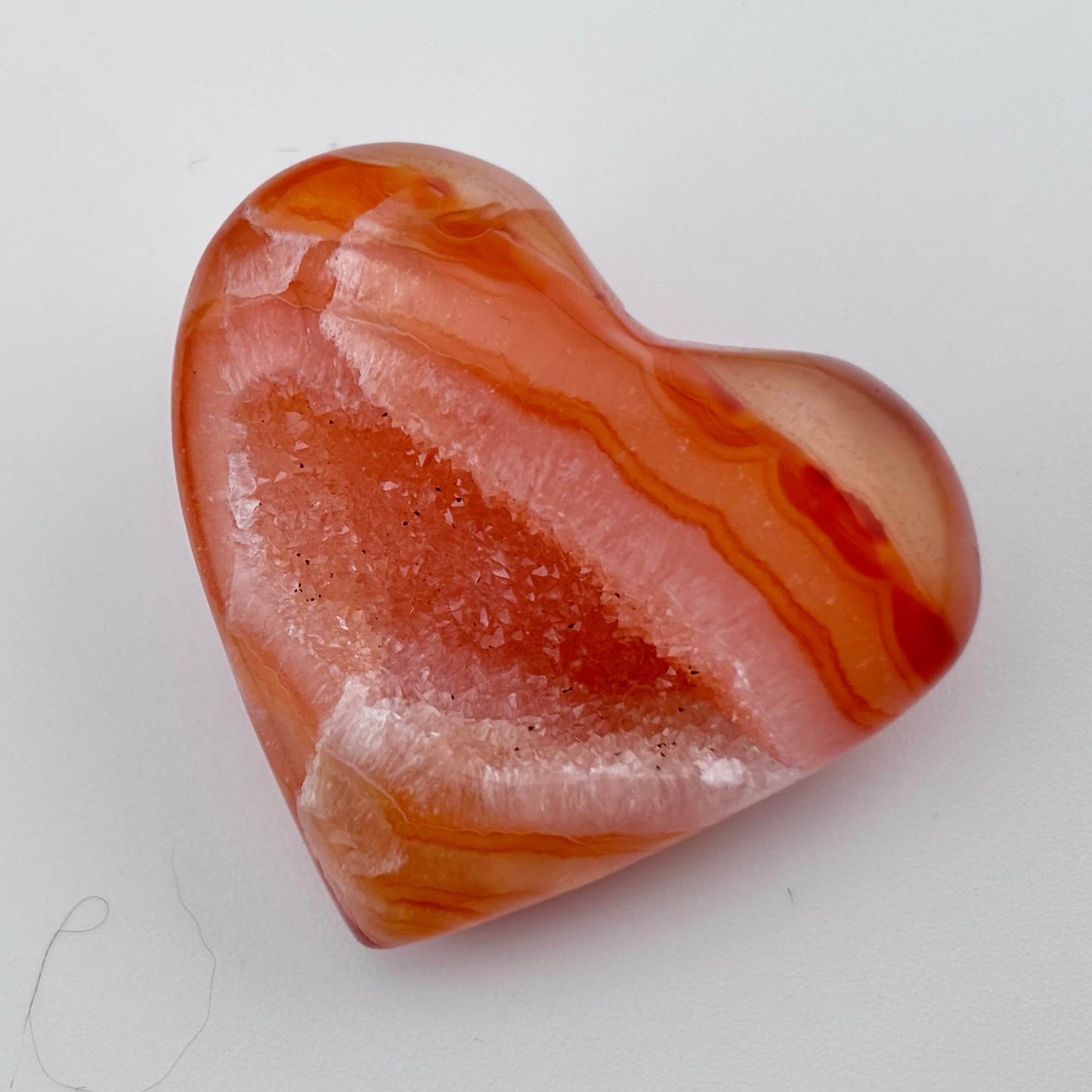 Unique Banded Carnelian Druzy Heart - 31 grams / 4cms
