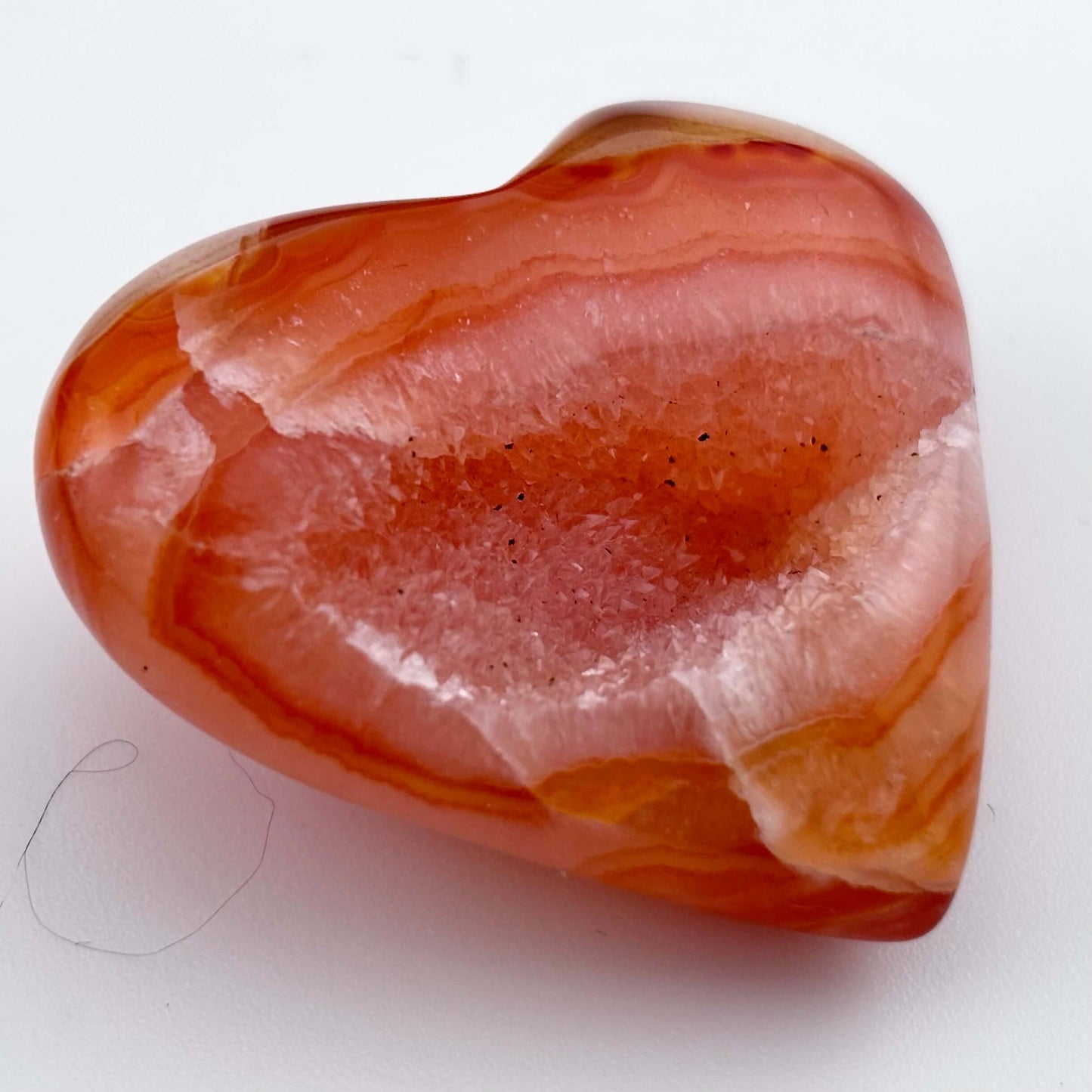 Unique Banded Carnelian Druzy Heart - 31 grams / 4cms