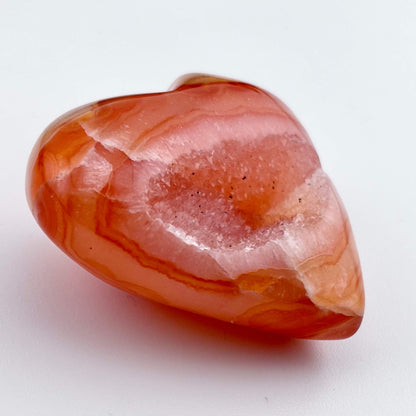Unique Banded Carnelian Druzy Heart - 31 grams / 4cms