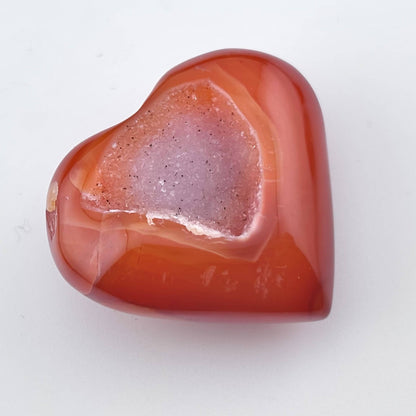 Unique Banded Carnelian Druzy Heart - 32 grams / 4cms