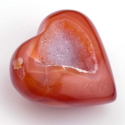 Unique Banded Carnelian Druzy Heart - 32 grams / 4cms