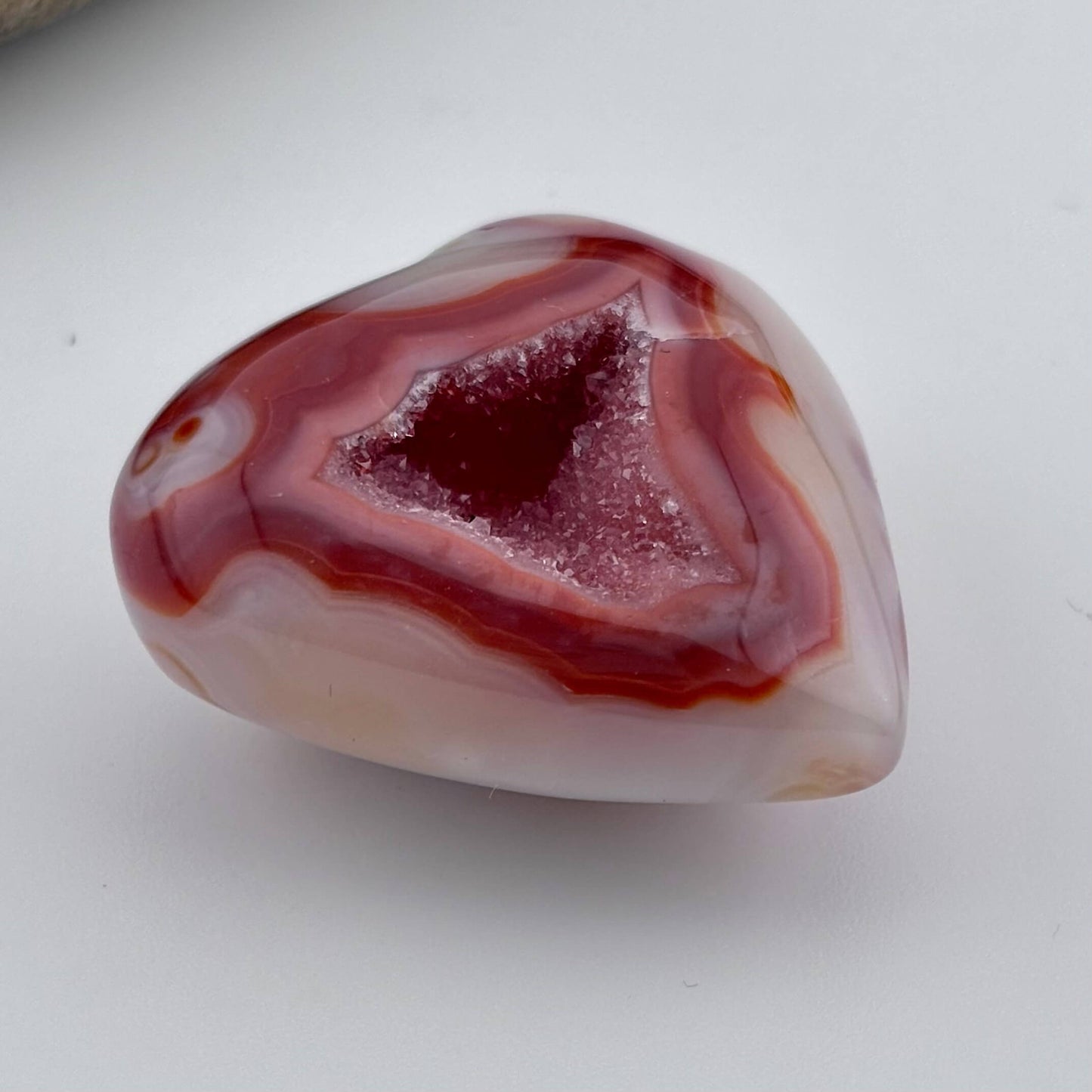 Unique Banded Carnelian Druzy Heart - 36 grams / 4cms