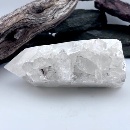Large Brazilian Clear Quartz Cluster Polished Point