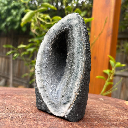 Brazilian Black Druzy Amethyst Cathedral Geode - 0.7 kgs / 1.5 lbs