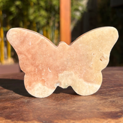 Brazilian Pink Amethyst Druzy Polished Butterfly - 200 grams / 10 cms