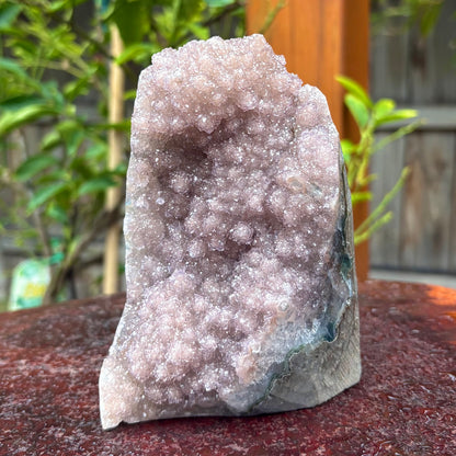 Brazilian Peach Purple Rainbow Amethyst Bubble Druzy w Agate Cut Base -  1.1kg