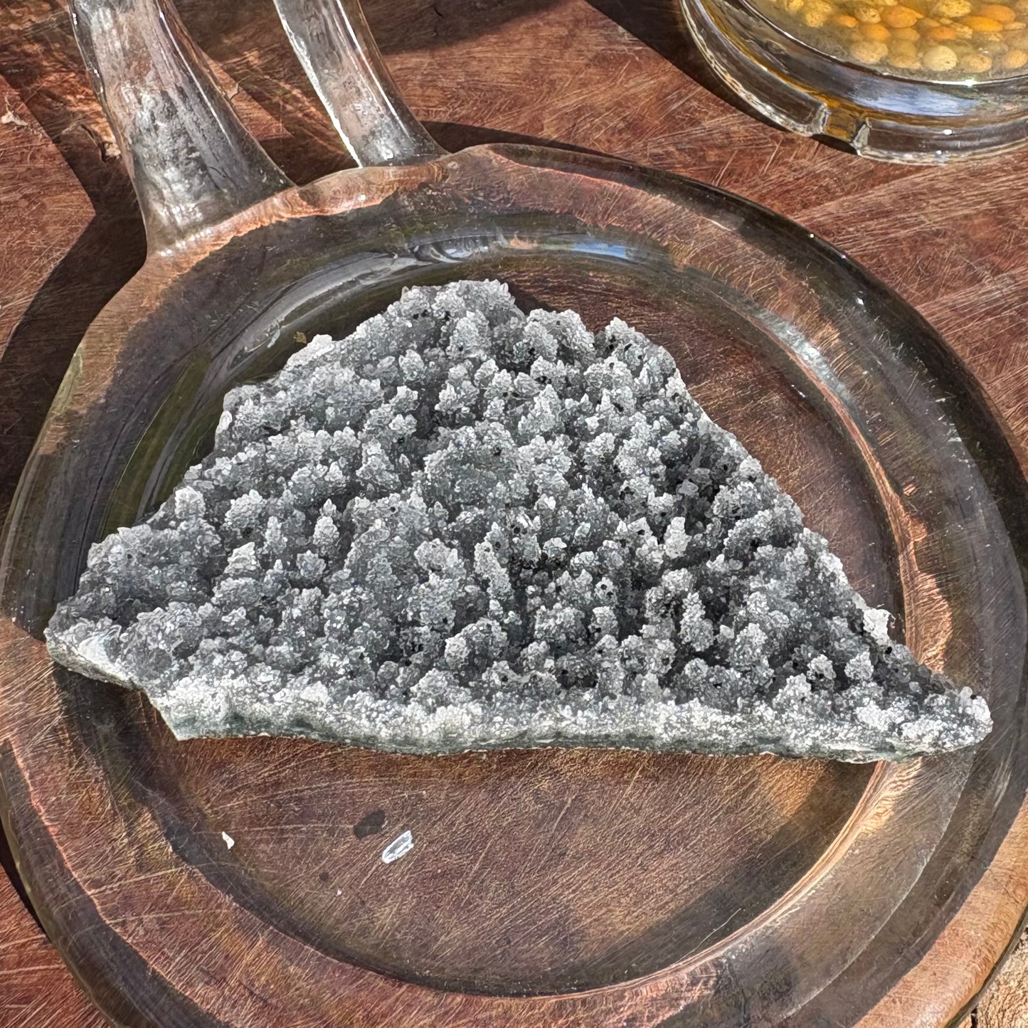 Brazilian Black Amethyst Druzy Cluster Flat - 70 gram