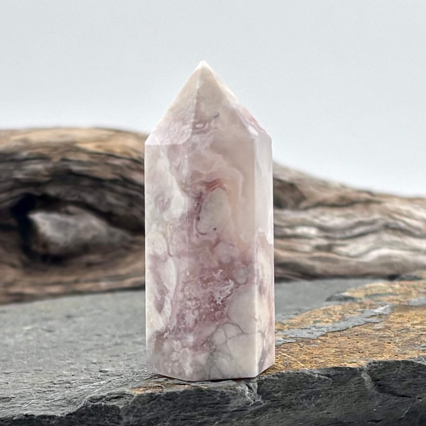 Flower Agate Polished Tower - 30 g / 4.5 cm