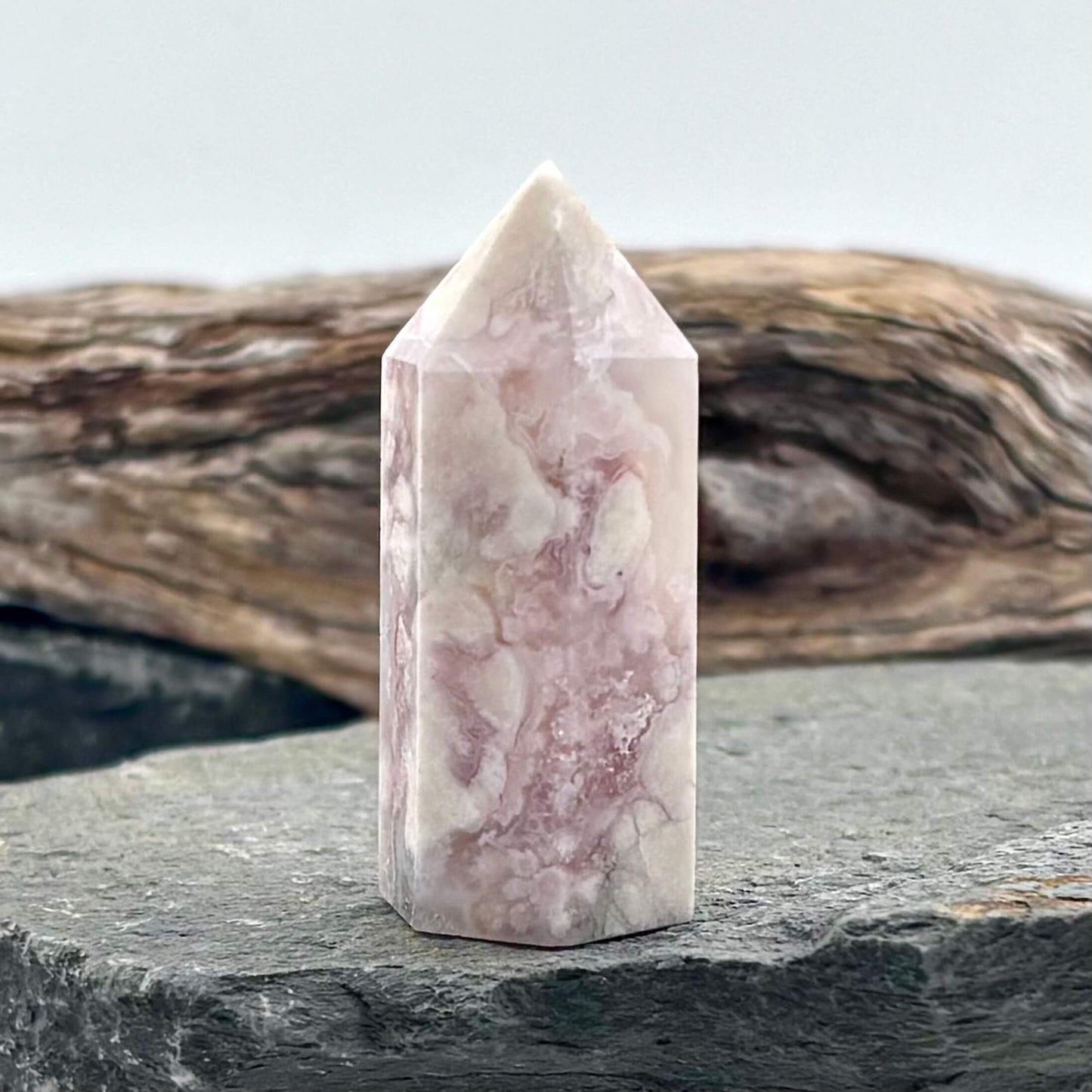 Flower Agate Polished Tower - 30 g / 4.5 cm