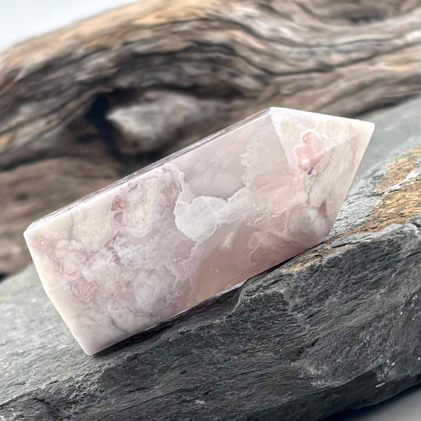 Flower Agate Polished Tower - 30 g / 4.5 cm