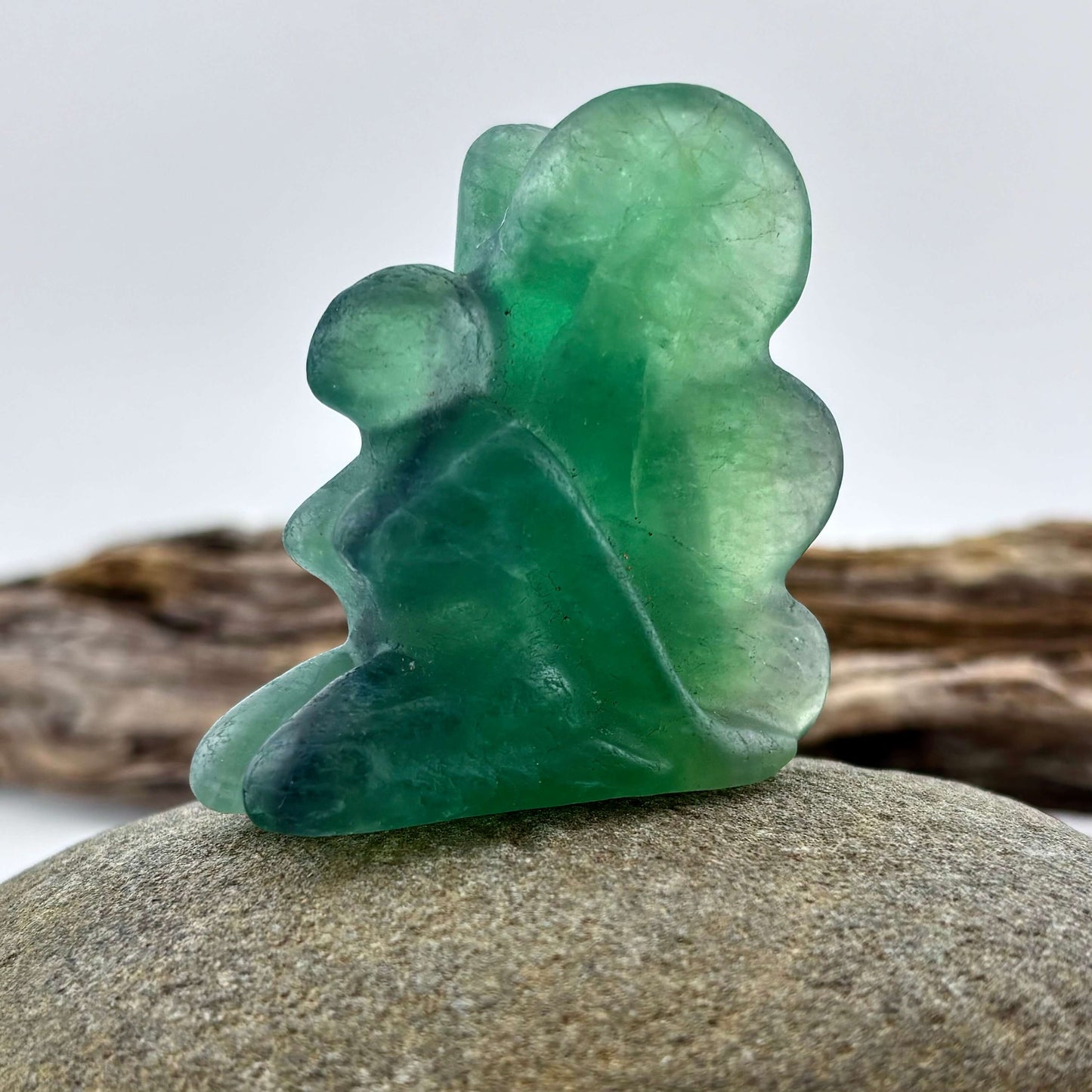 Rainbow Fluorite Carved Kneeling Angel - 86 grams / 5 cm