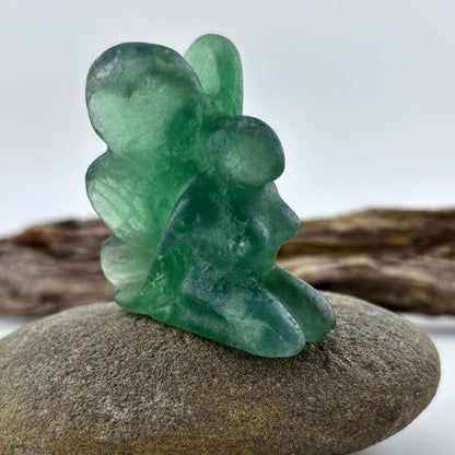 Rainbow Fluorite Carved Kneeling Angel - 86 grams / 5 cm