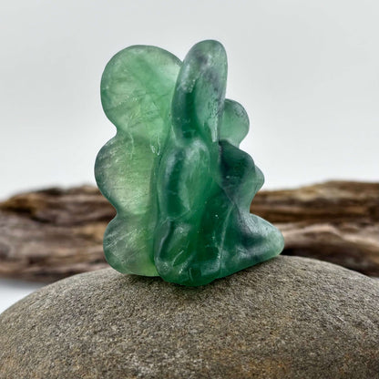 Rainbow Fluorite Carved Kneeling Angel - 86 grams / 5 cm