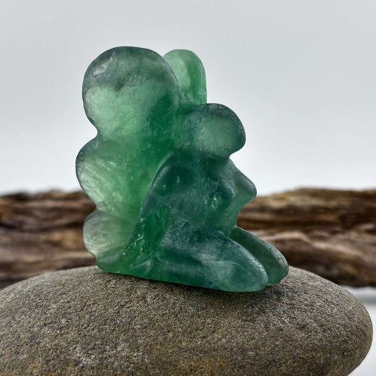 Rainbow Fluorite Carved Kneeling Angel - 86 grams / 5 cm