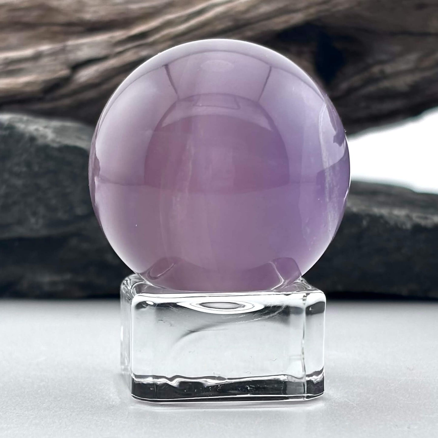 Purple Fluorite Sphere Palm Sized Massage Ball - 70 grams / 3.5 cm - With Free Glass Stand