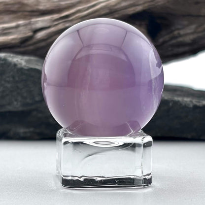 Purple Fluorite Sphere Palm Sized Massage Ball - 70 grams / 3.5 cm - With Free Glass Stand