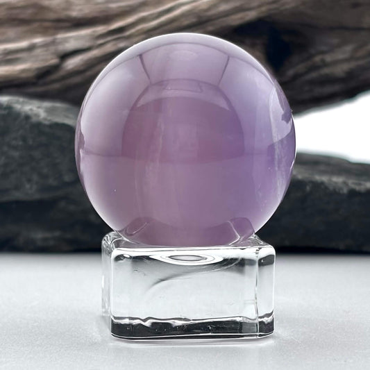 Purple Fluorite Sphere Palm Sized Massage Ball - 70 grams / 3.5 cm - With Free Glass Stand