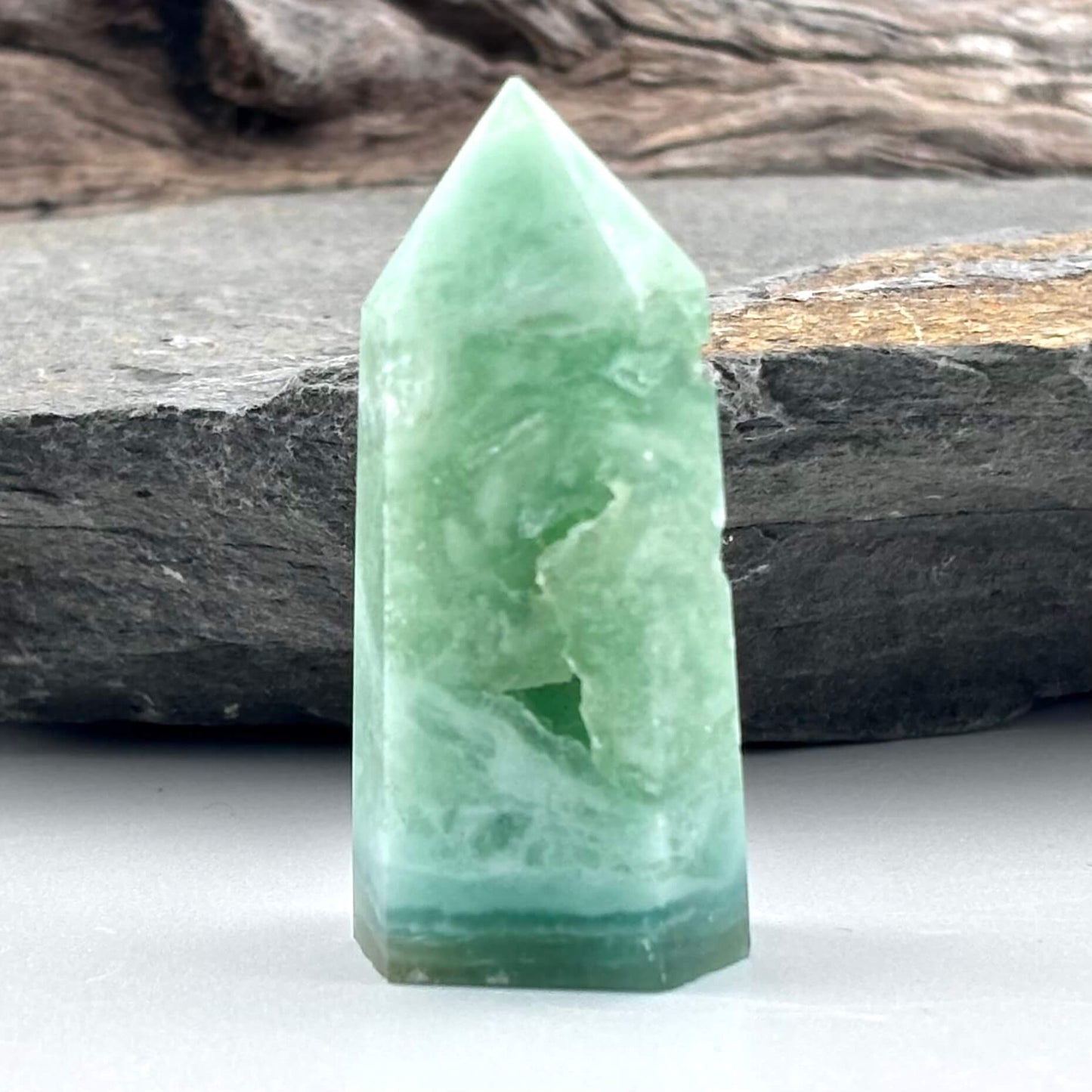 Mini Green Variscite Polished Tower - 25 grams / 4.6 cms