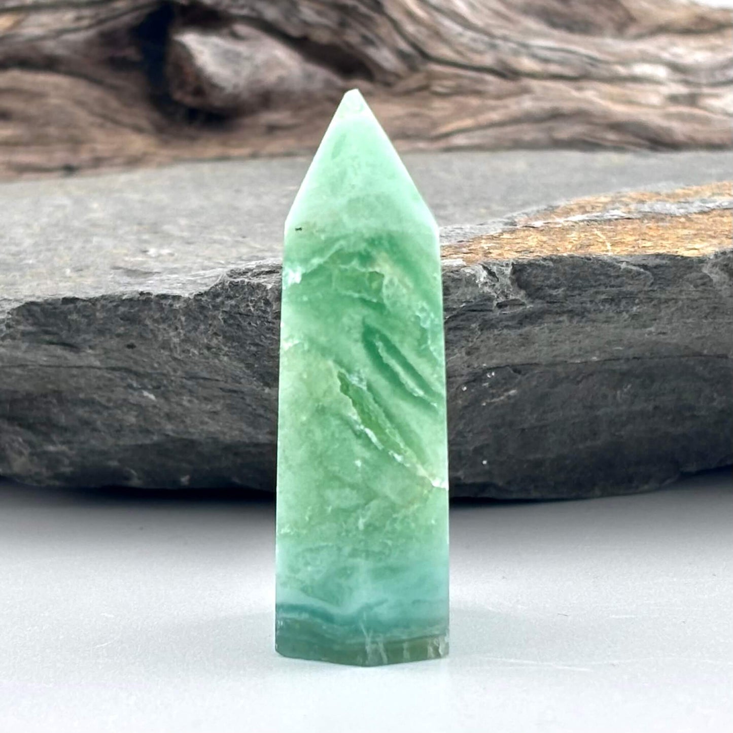 Mini Green Variscite Polished Tower - 25 grams / 4.6 cms