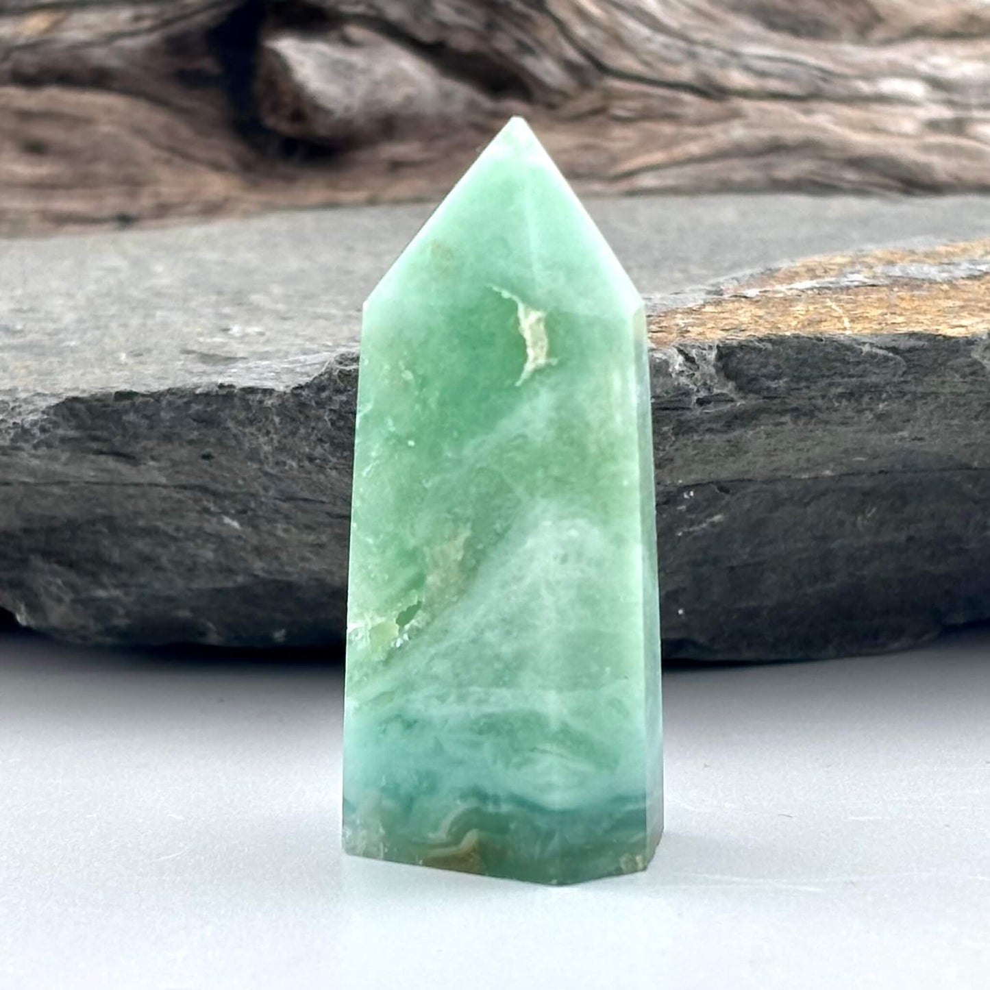 Mini Green Variscite Polished Tower - 25 grams / 4.6 cms