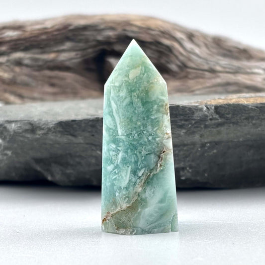Mini Green Variscite Polished Tower - 24 grams / 4.6 cms