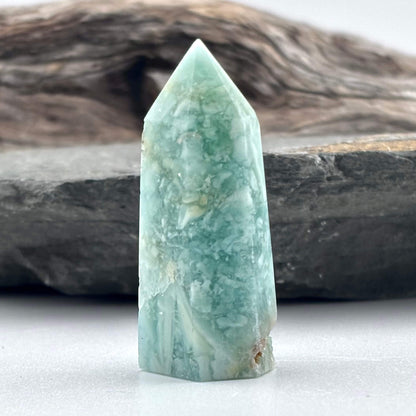 Mini Green Variscite Polished Tower - 24 grams / 4.6 cms