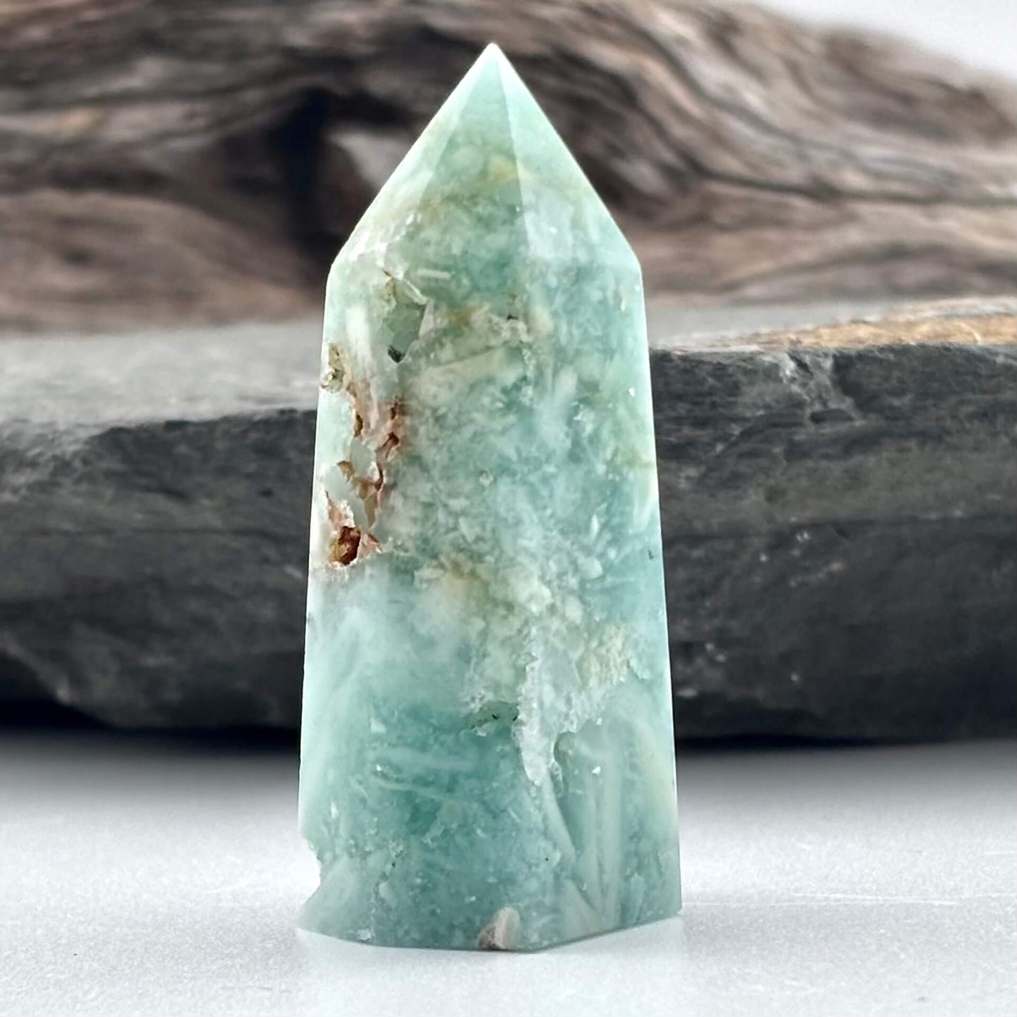 Mini Green Variscite Polished Tower - 24 grams / 4.6 cms