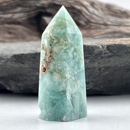 Mini Green Variscite Polished Tower - 24 grams / 4.6 cms
