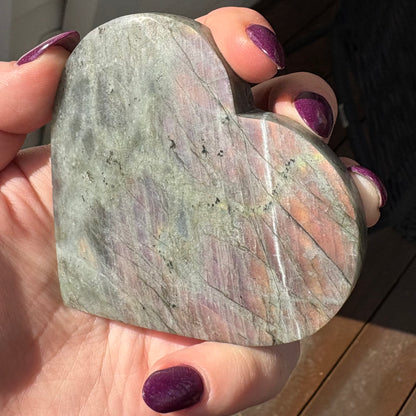 Labradorite Carved Heart  - 150 grams