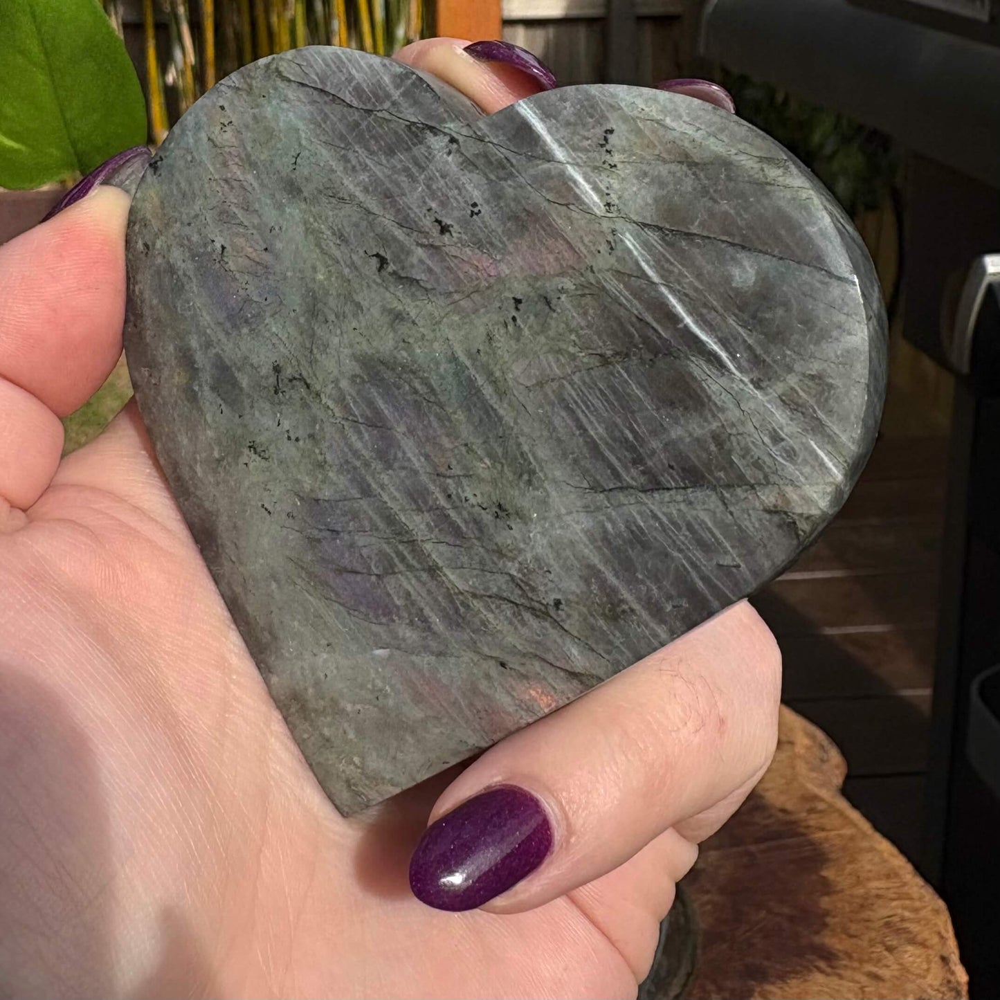 Labradorite Carved Heart  - 150 grams