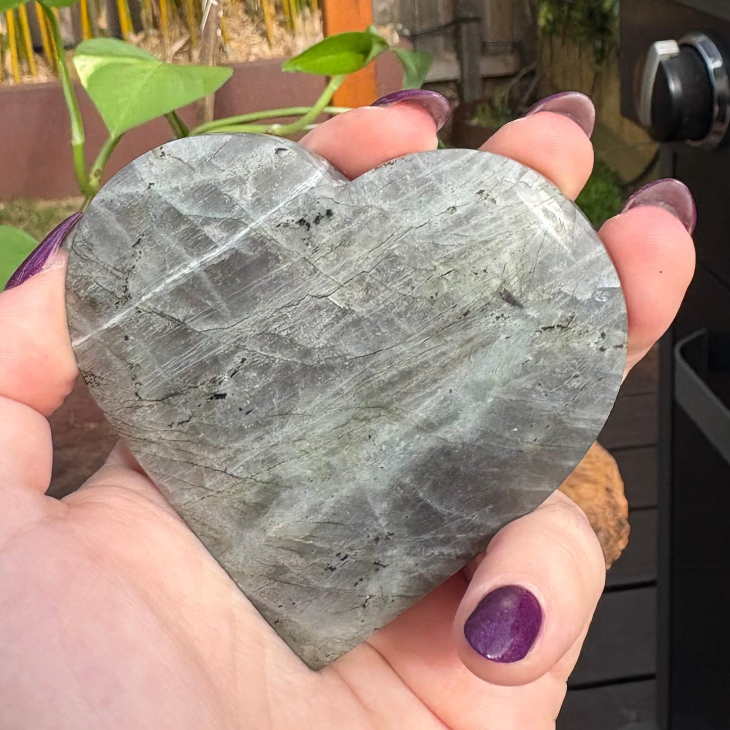 Labradorite Carved Heart  - 150 grams
