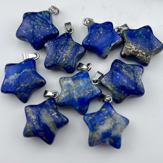 Lapis Lazuli Star Shaped Polished Pendant