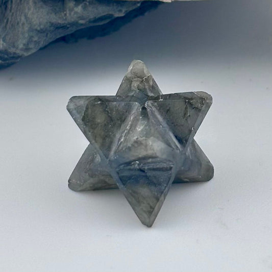 Small Labradorite Merkaba Star - Reiki/ Healing 1.6cm w gift pouch