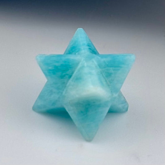 Small Amazonite Merkaba Star - Reiki/ Healing 1.6cm w gift pouch