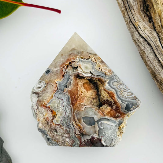 Mexican druzy Crazy Lace Agate Tower
