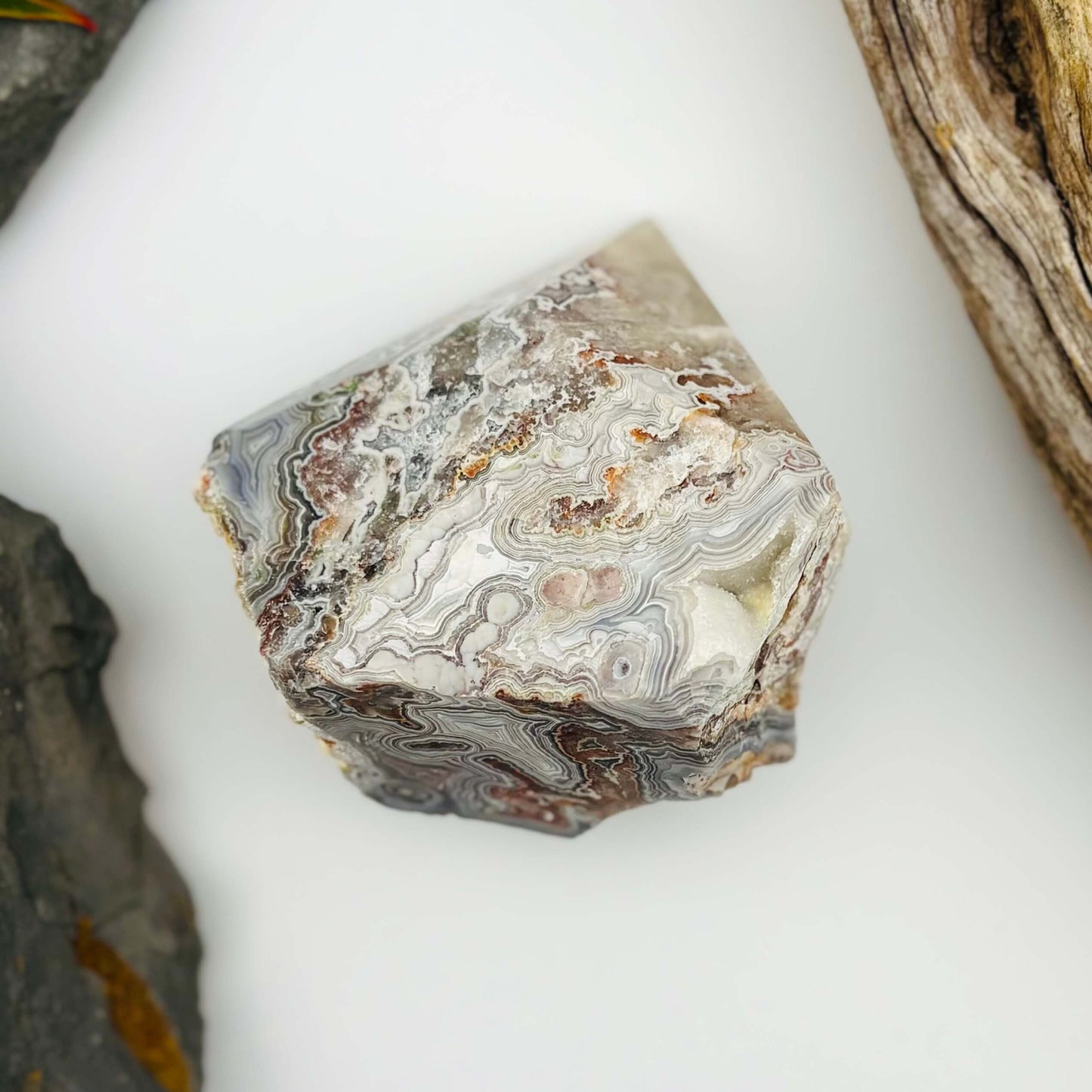 Mexican druzy Crazy Lace Agate Tower