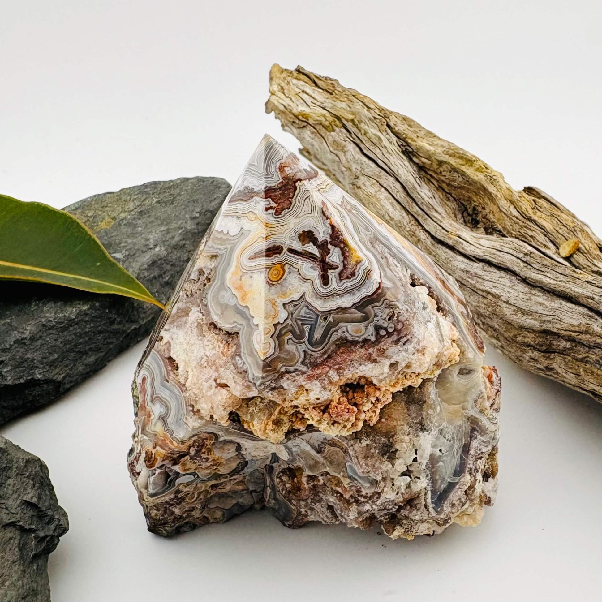 Mexican druzy Crazy Lace Agate Tower
