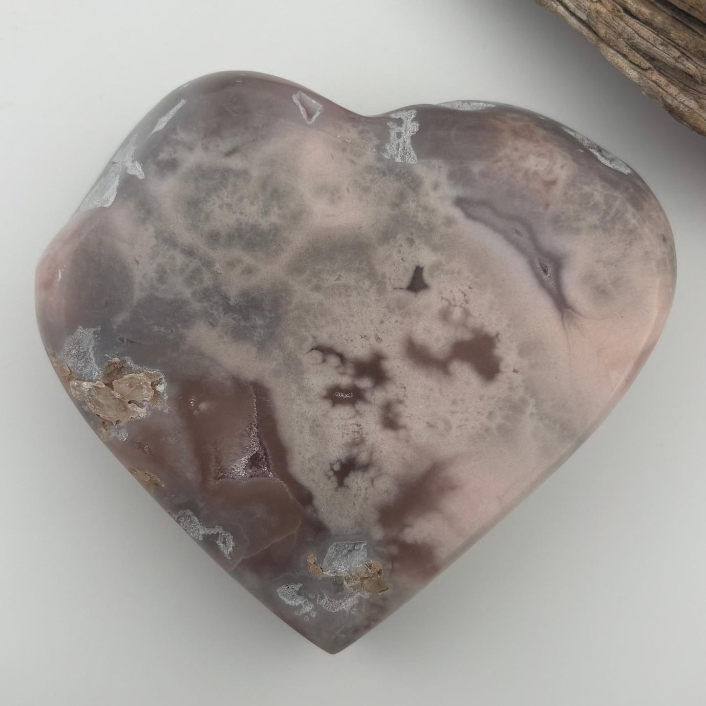 BIG Brazilian Pink Amethyst Milky Banded Druzy Heart - 472 grams