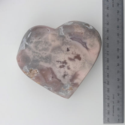 BIG Brazilian Pink Amethyst Milky Banded Druzy Heart - 472 grams