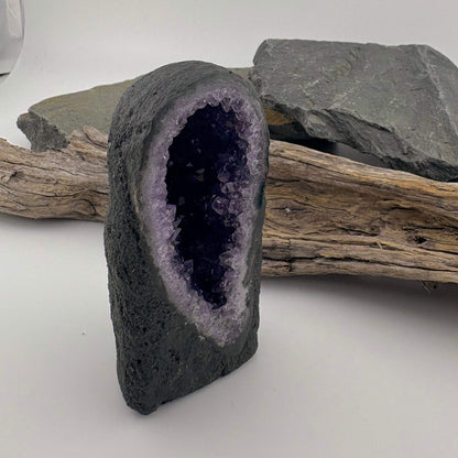 Unique Mini Perfect Uruguayan AAA+ Amethyst Cathedral Geode - 0.153 kgs / H 9cm