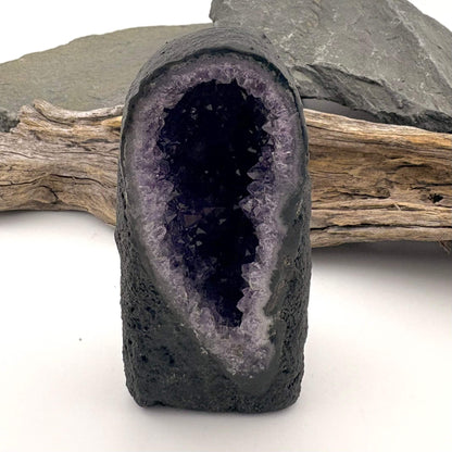 Unique Mini Perfect Uruguayan AAA+ Amethyst Cathedral Geode - 0.153 kgs / H 9cm