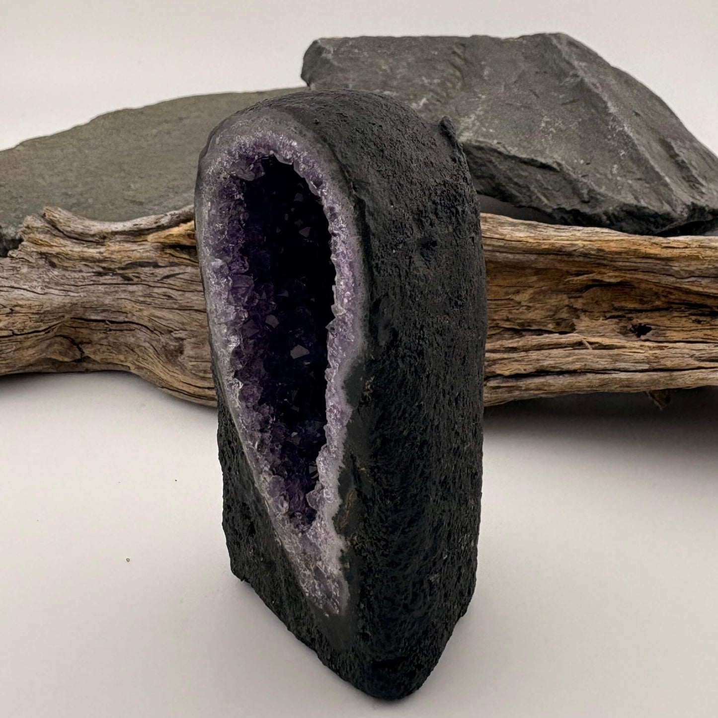 Unique Mini Perfect Uruguayan AAA+ Amethyst Cathedral Geode - 0.153 kgs / H 9cm